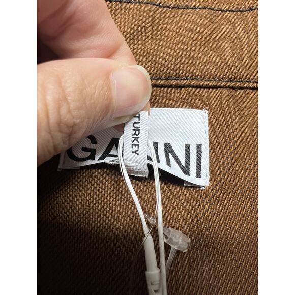 NWT Ganni Womens Brown Button Up Vest Size 38 Tailored Fit Fall Utility Casual - Picture 11 of 16